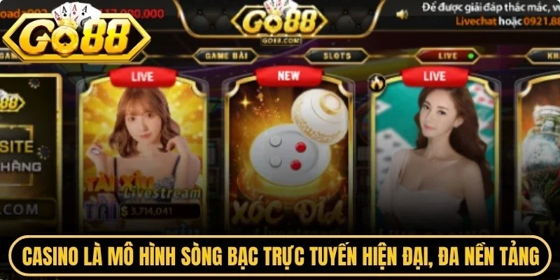 Casino là mô hình sòng bạc trực tuyến hiện đại, đa nền tảng