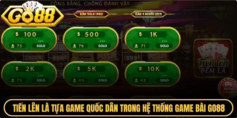 Tiến lên là tựa game quốc dân trong hệ thống game bài của Go88