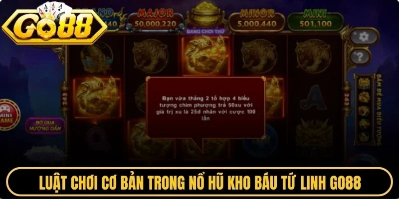 Luật chơi cơ bản trong nổ hũ kho báu tứ linh Go88